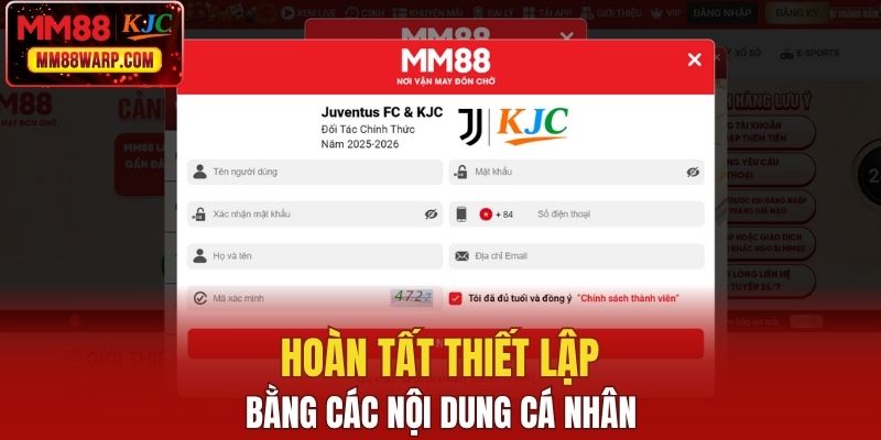 Hoàn tất thiết lập bằng các nội dung cá nhân